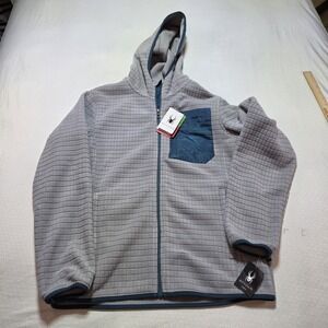 Spyder Full Zip Hoodie Jacket Women's Small Pewter Gray Fleece Hooded NWT